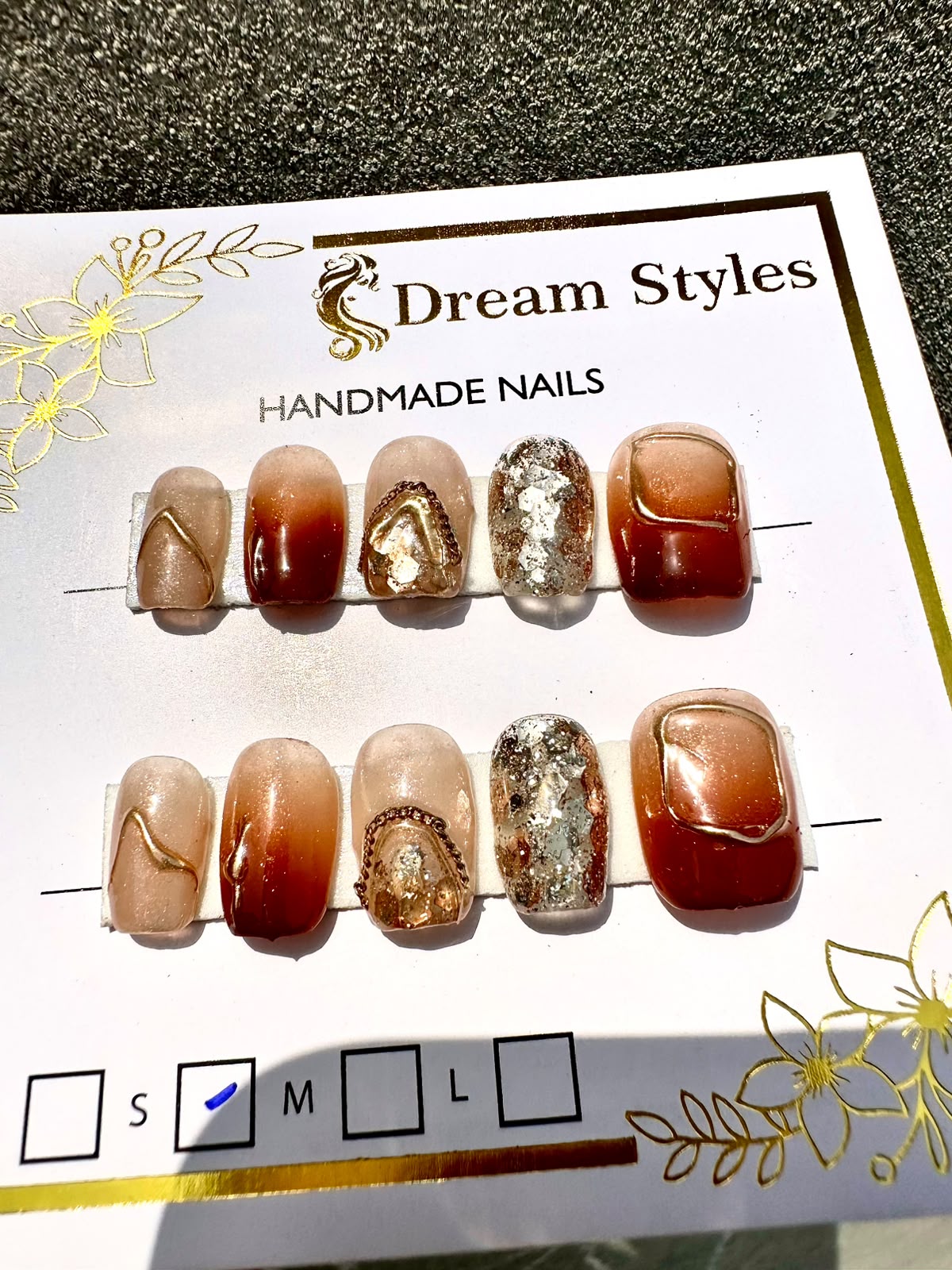 Hand Made Scine Brown Nail