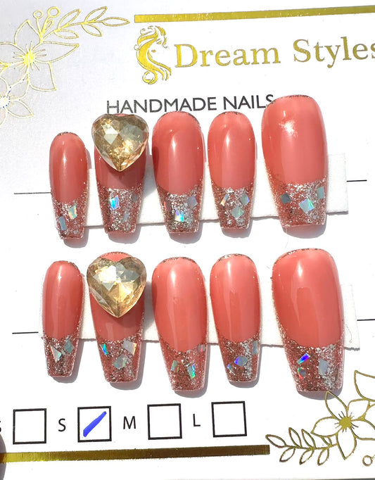 Hand Made Pink French Nail