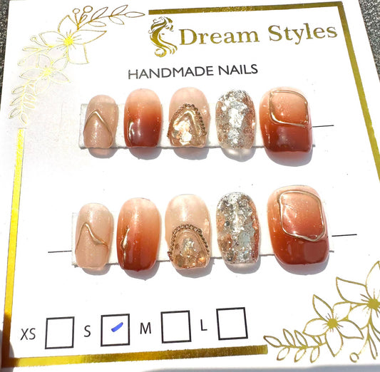 Hand Made Scine Brown Nail
