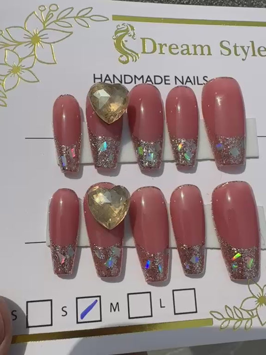 Hand Made Pink French Nail